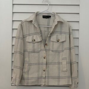 Kendall & Kylie Cream and Gray Flannel